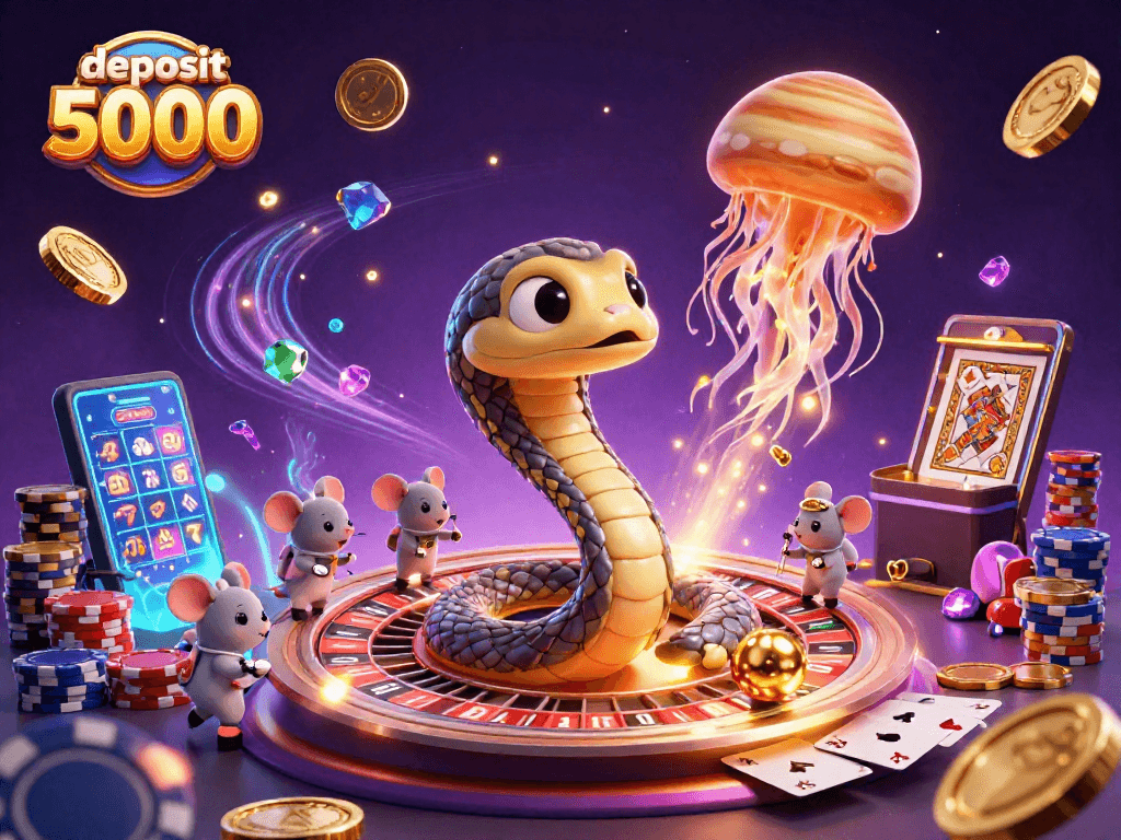 Place bets on captivating cosmic reels in this vibrant deposit 5000 slot action scene.