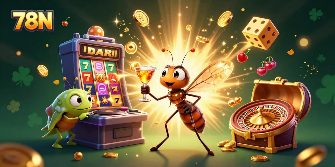 Acerte o prêmio jogando 78N: ilustração rica em detalhes de cassino com personagens únicos
