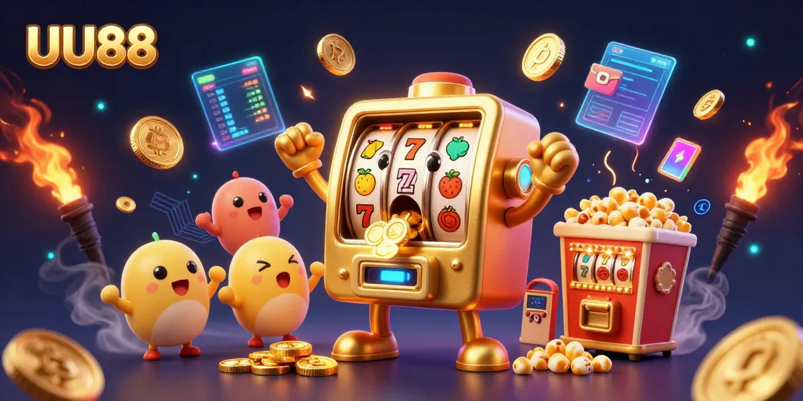 Experience UU88 winning moments with a golden slot machine hitting the jackpot!