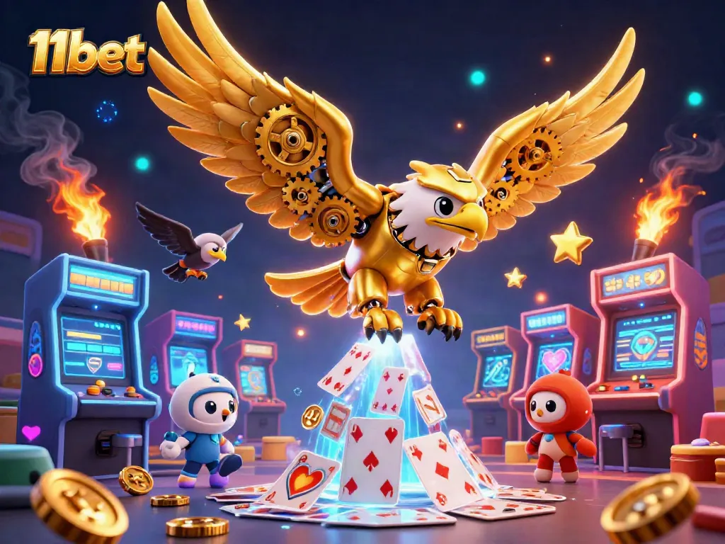 Experience thrills at 11bet with a vibrant 3D casino scene full of excitement.