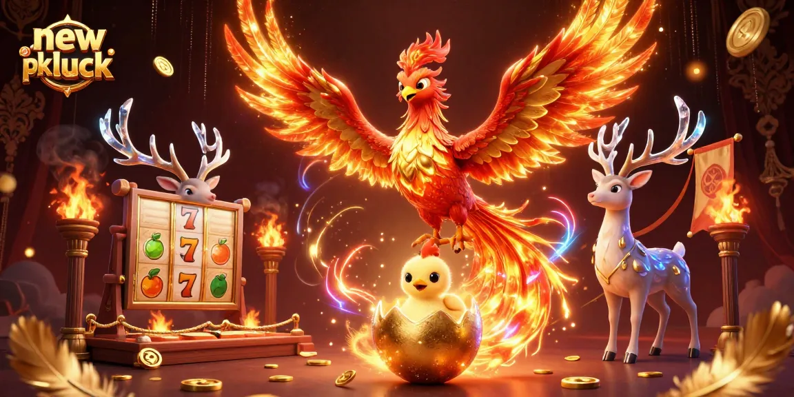 Experience thrilling spins at new pk luck with vibrant phoenix-themed slot game illustration.