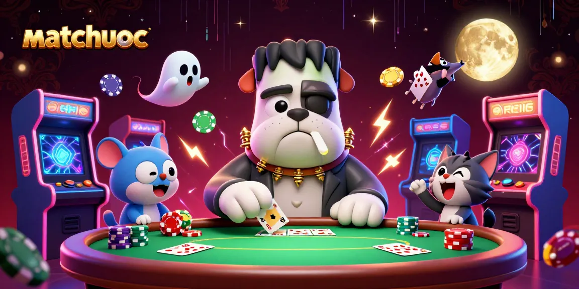 Matchuoc invites players to enjoy thrilling poker action with a ghost mouse and monster dealer.
