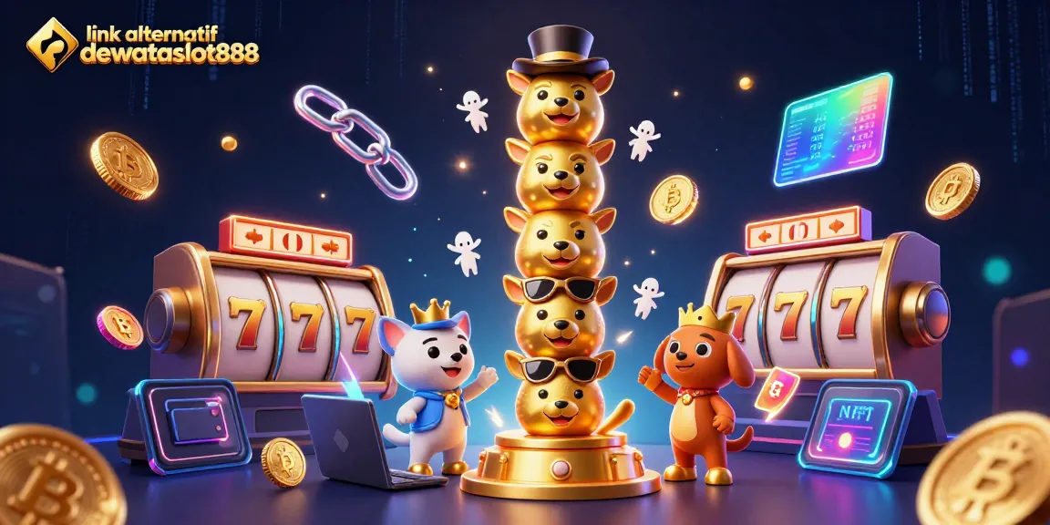 Gali peluang menang dengan link alternatif dewataslot888 dan simbol slot berwarna-warni.