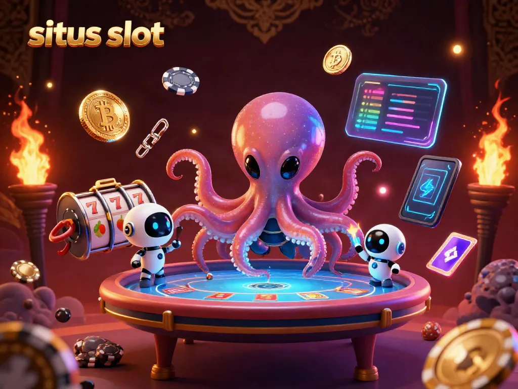 Experience the thrilling situs slot action with alien characters in a vibrant cosmic casino.