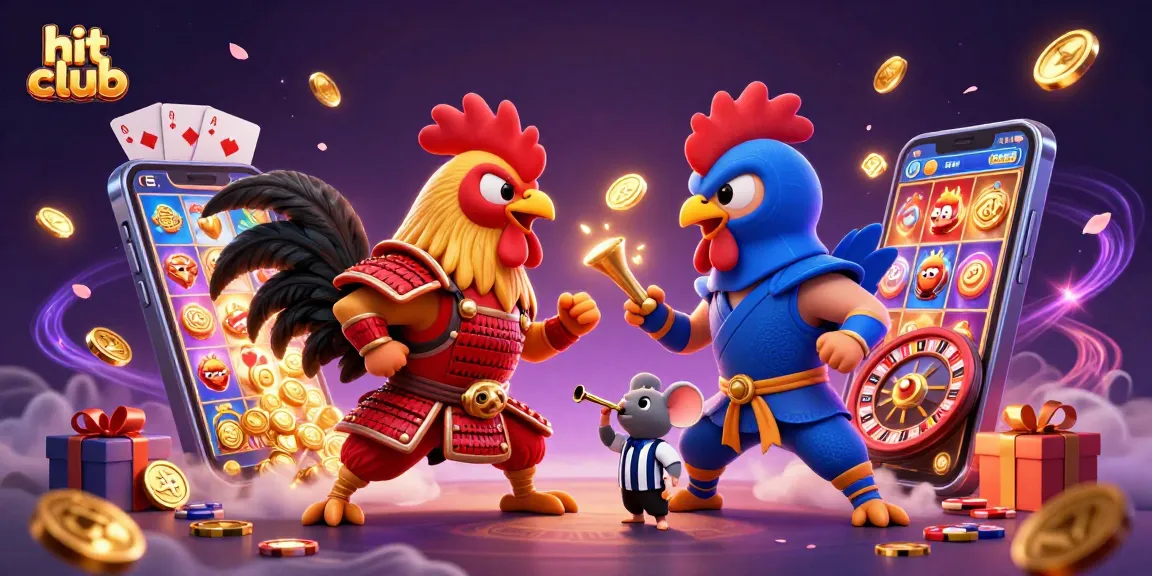 Engaging animation of hit club's twin roosters symbolizing betting excitement in a colorful casino scene.