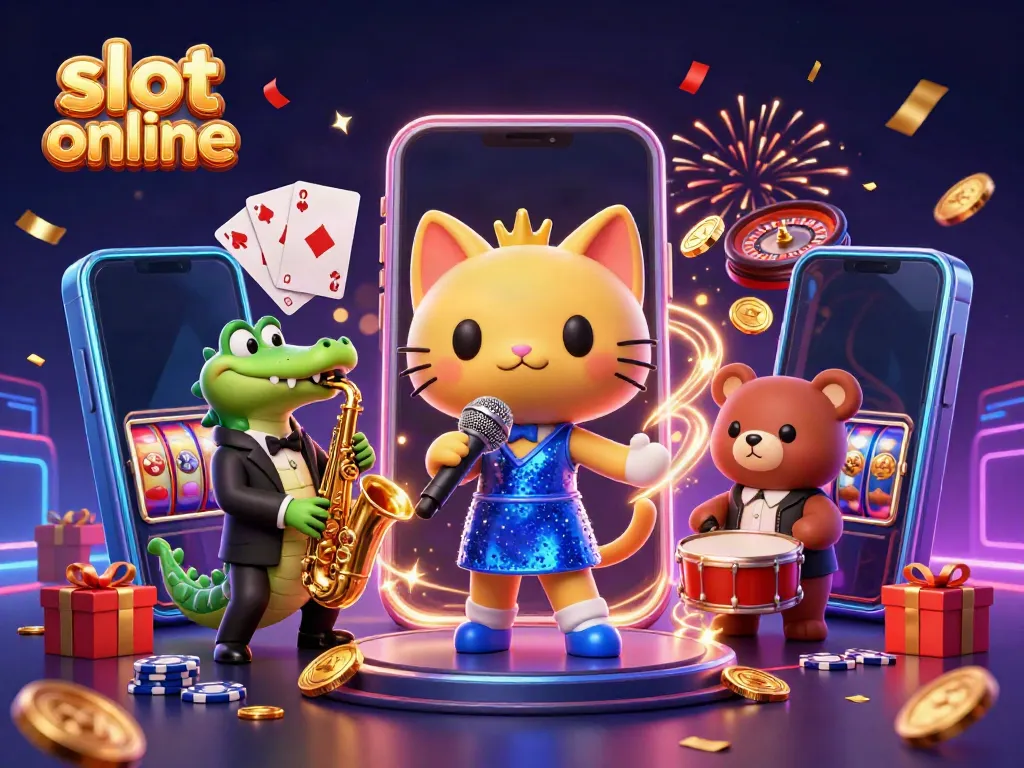 Engage with slot online gaming as a jazz-singer cat and friends bring vibrant energy to the casino.