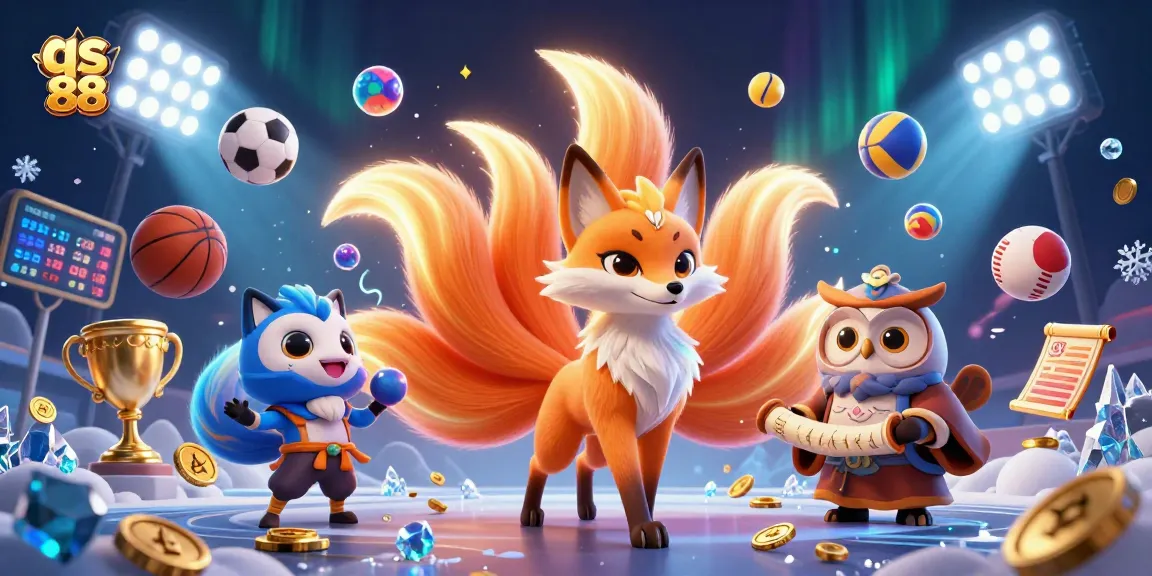 Experience the vibrant world of qs 88 where a nine-tailed fox spirit meets wise owl sage amidst action-packed sports elements.