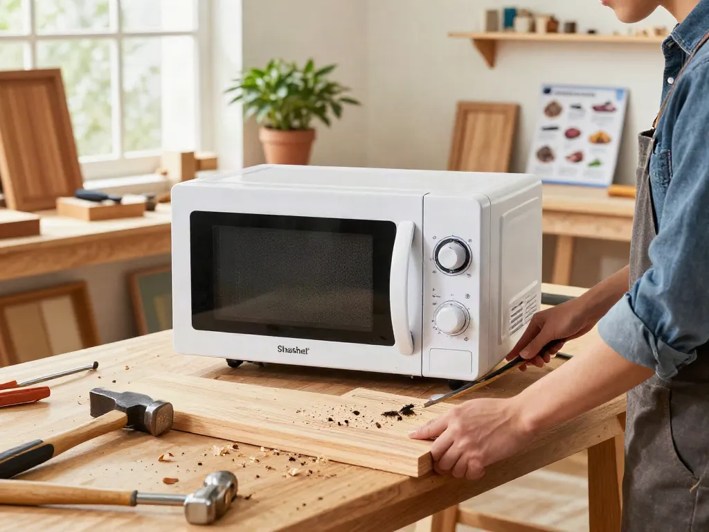 Shashel® microwave device in a cozy workshop for insect elimination