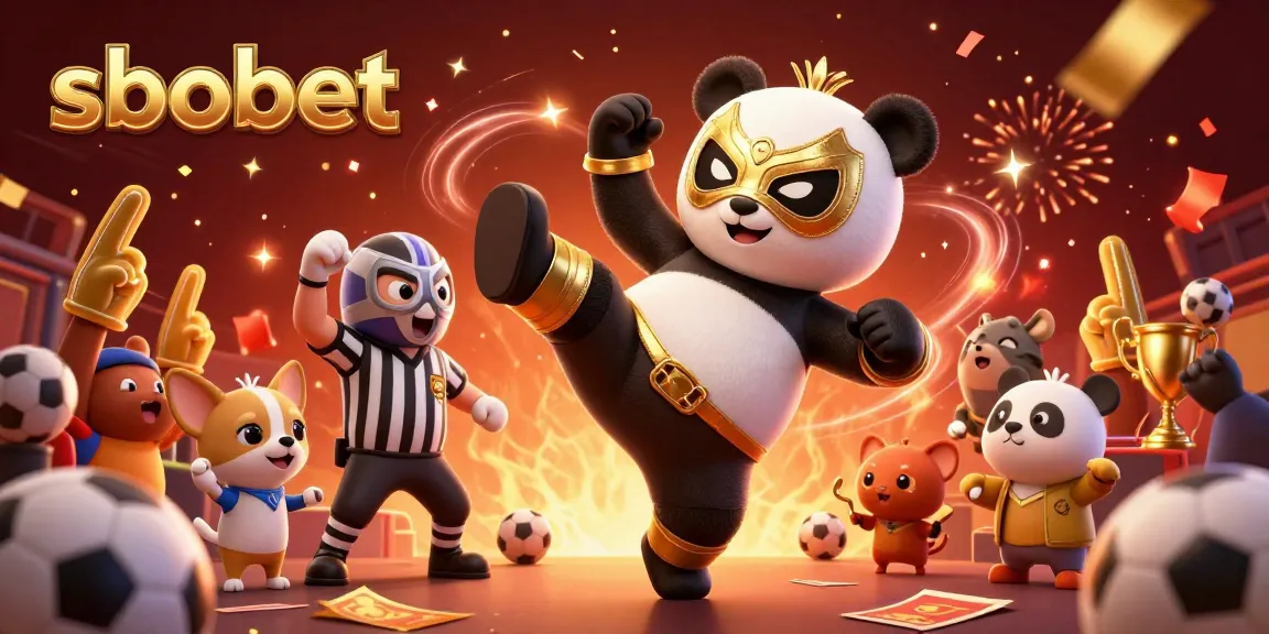 SBOBET sports betting excitement captured in 3D with panda, chihuahua, and wild animal fans.
