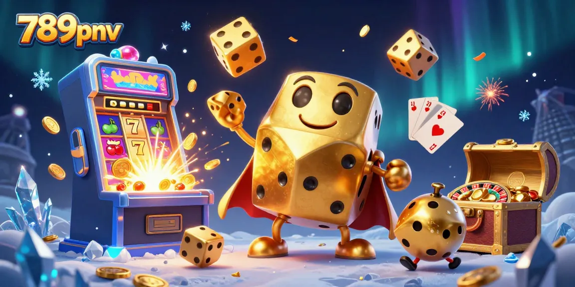 Play exciting games at 789pnv with a vibrant 3D casino illustration featuring engaging characters.