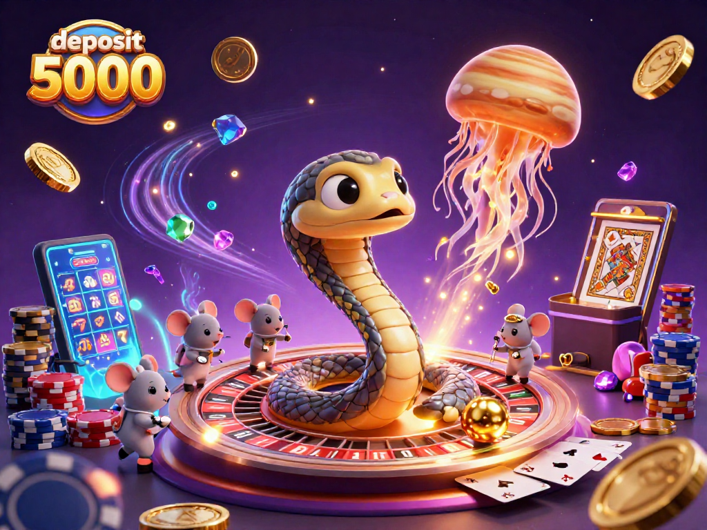 Place bets on captivating cosmic reels in this vibrant deposit 5000 slot action scene.