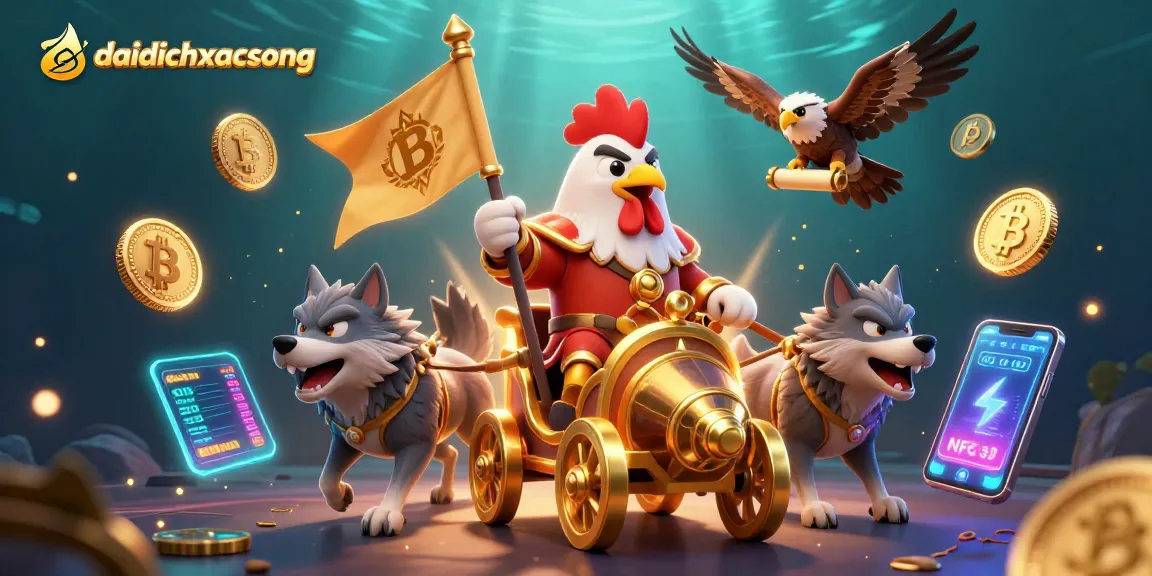 Engage with daidichxacsong's thrilling gameplay featuring a rooster warlord in a dynamic casino setting.