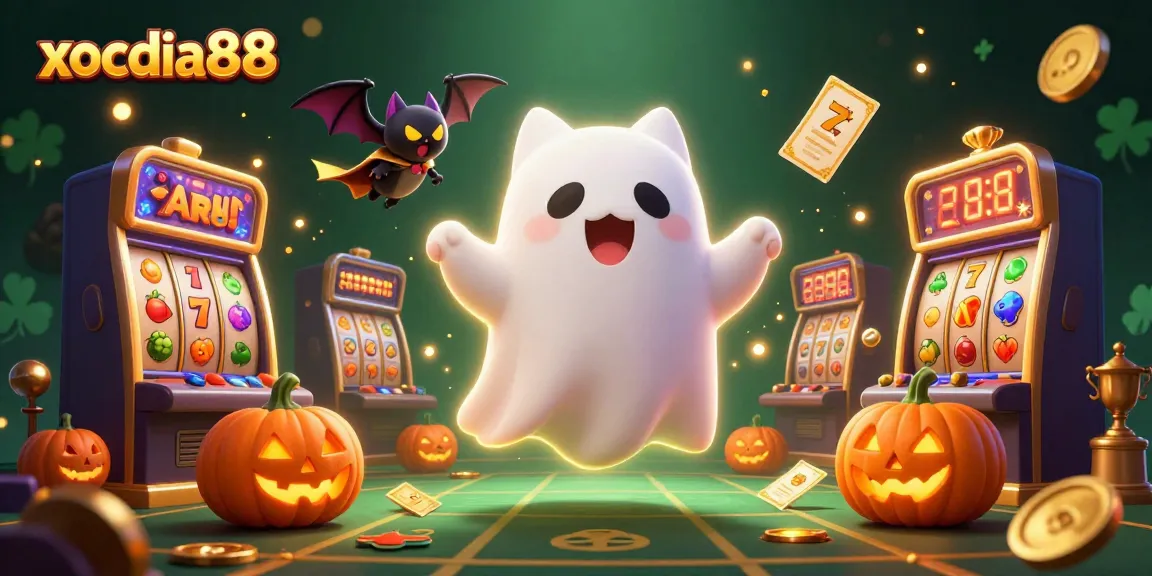 Experience exciting games at xocdia88 with our friendly ghost cat and dynamic casino elements!