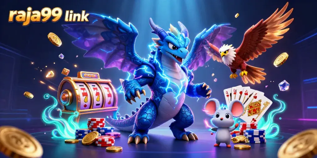 Experience the thrill of raja99 link with dazzling casino elements and vibrant characters!