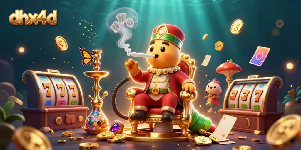 Permainan slot yang menarik di DHX4D dengan karakter unik dan elemen glamor kasino yang mengesankan.