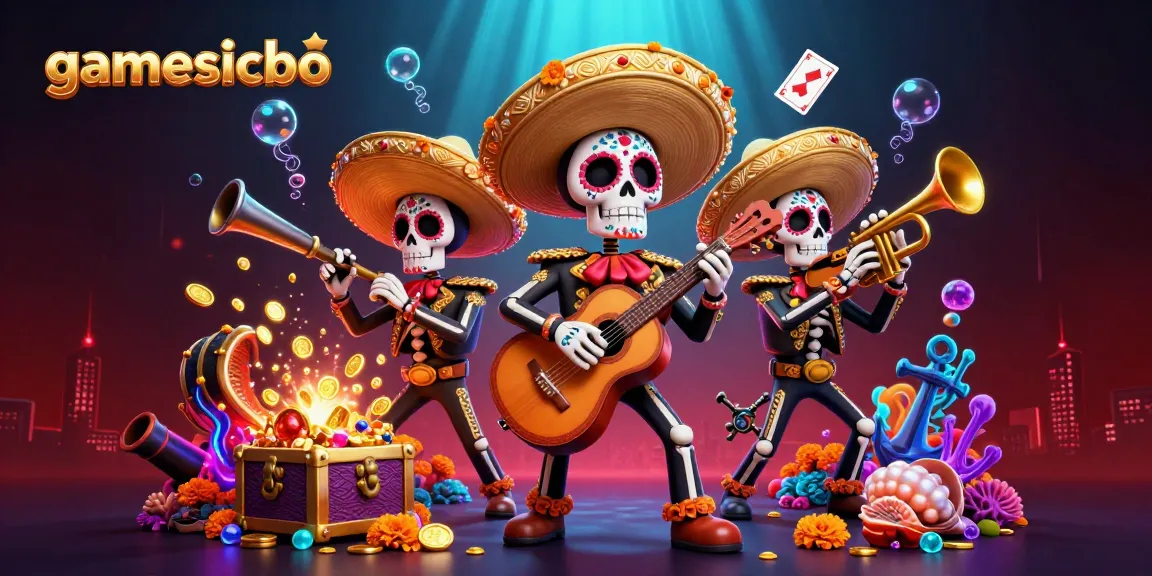 Join the gamesicbo adventure with lively mariachis amidst vibrant gambling treasures!