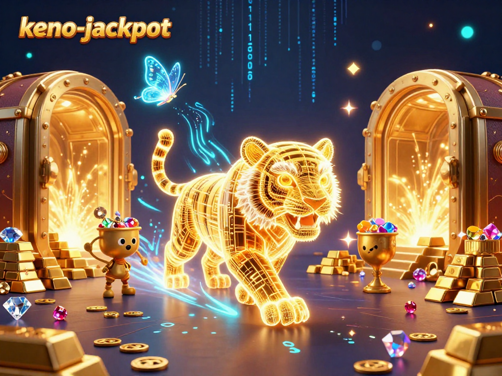 Experience the thrill of keno-jackpot in this vibrant casino illustration with dynamic energy.