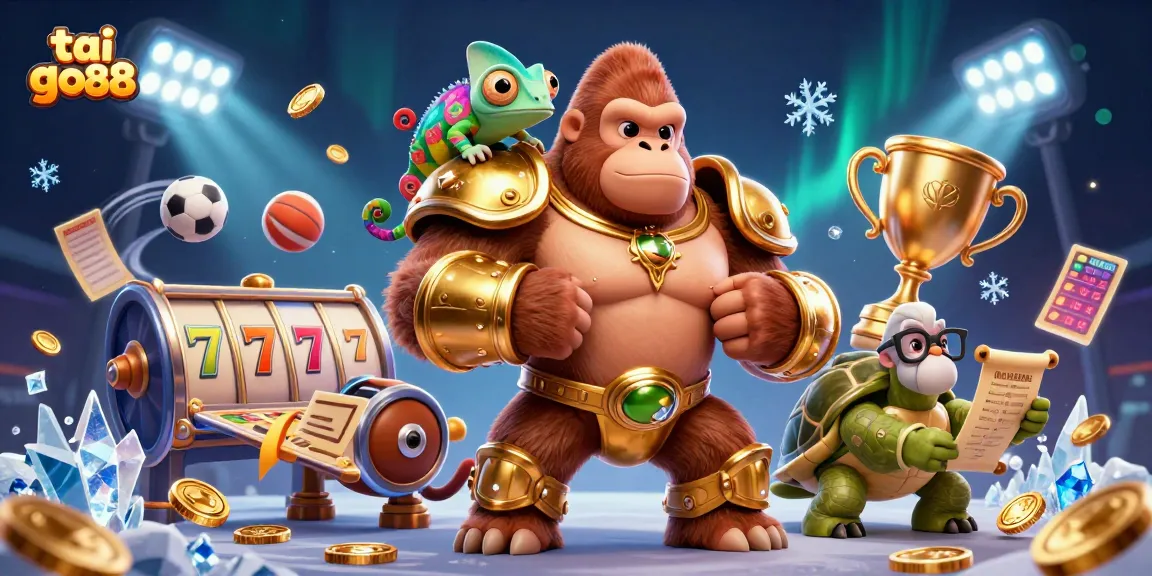 Join the excitement at tai go88 with a vibrant casino scene featuring animated characters and dynamic gaming elements.