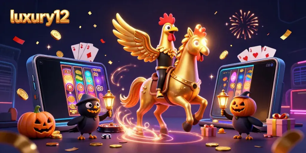 Experience luxury12 in a vibrant casino scene with unique characters and engaging gaming elements