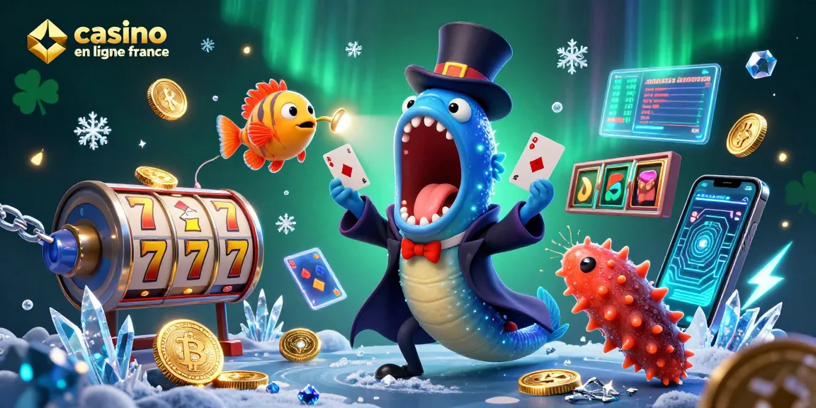Un spectacle captivant de casino en ligne France avec un anguillon, un poisson-lanterne et un concombre de mer.