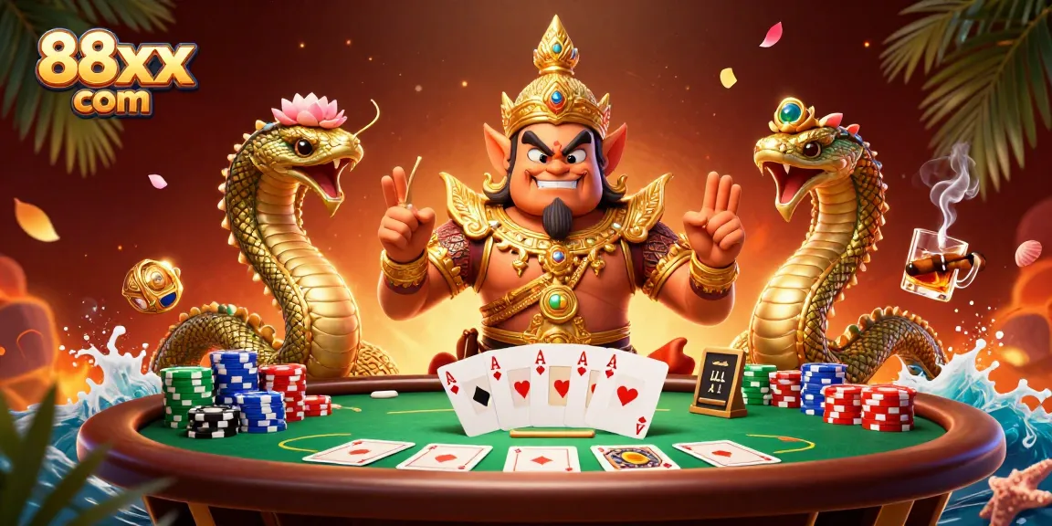 Experience thrilling poker action at 88xx com with friendly guardians and dynamic casino elements.