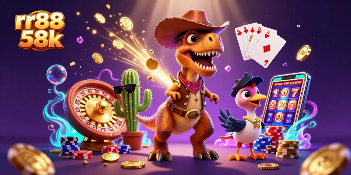 Experience the excitement of rr88 58k as a T-Rex cowboy spins roulette and dances with cash.