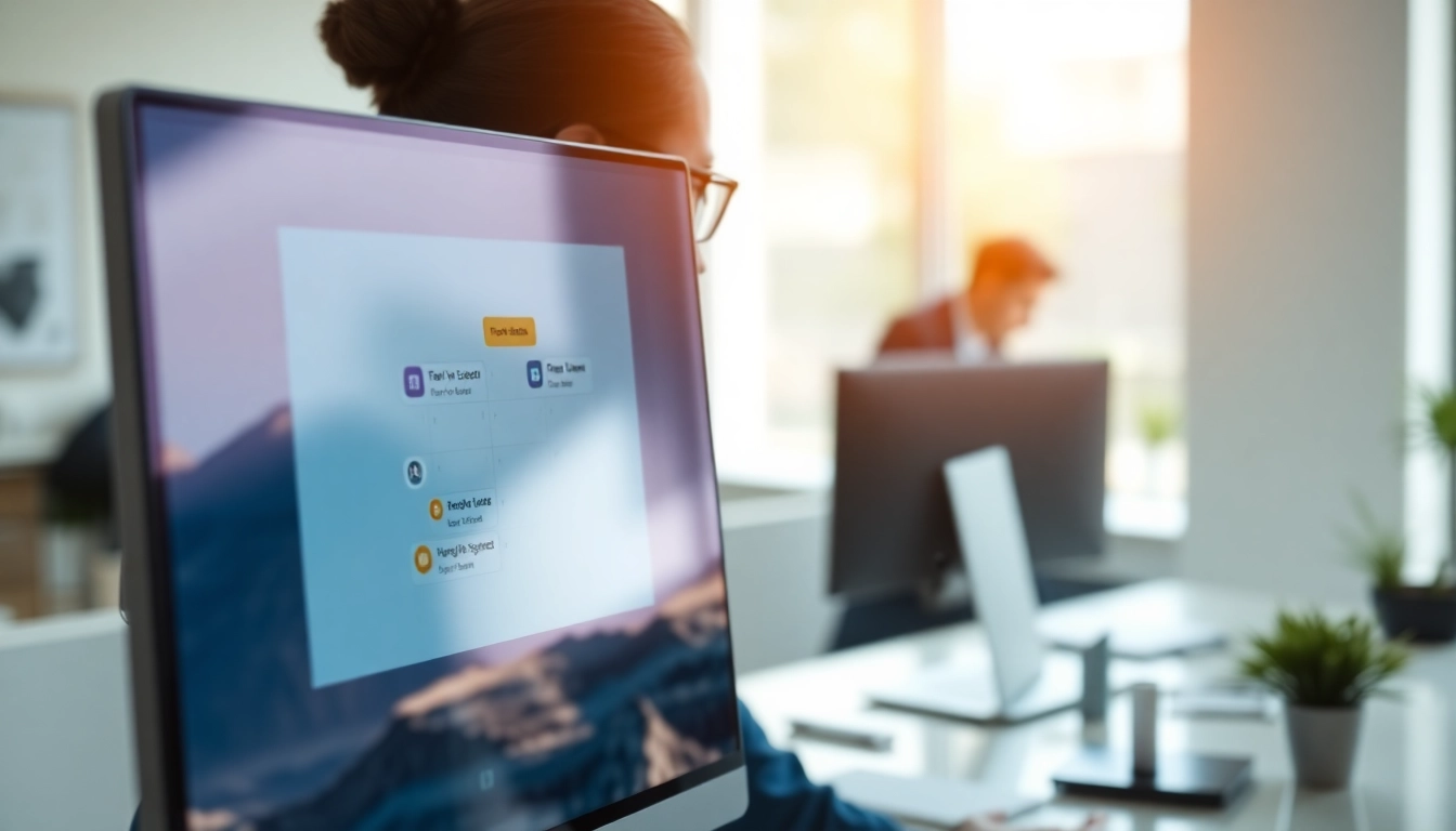 AI that replies to scheduling emails showcased in a modern office with a sleek digital calendar.