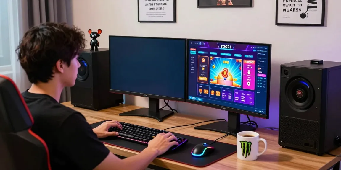 Engaging togel online gaming session in a stylish modern office.