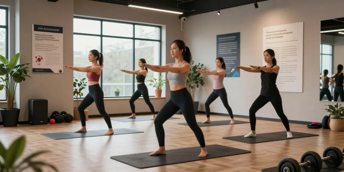 Tirzepatide health benefits session in modern wellness studio, highlighting active lifestyle.