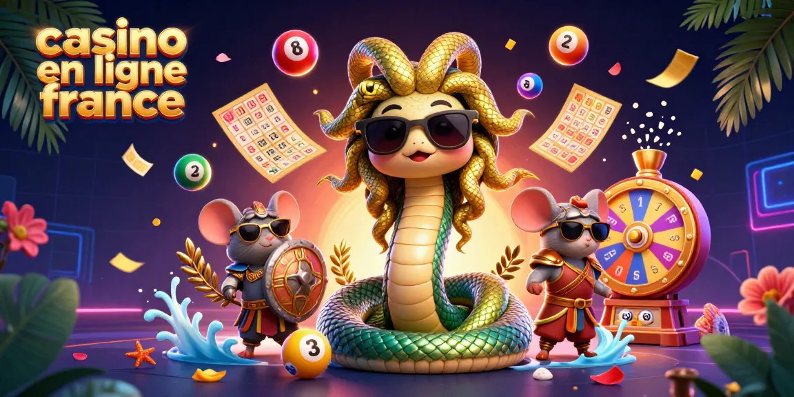 Jouez à casino en ligne France avec Medusa, un guerrier souris et des éléments de loterie animés.