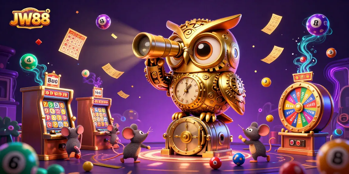 Experience casino thrills with JW88's vibrant gaming scene featuring animated characters and engaging game elements.