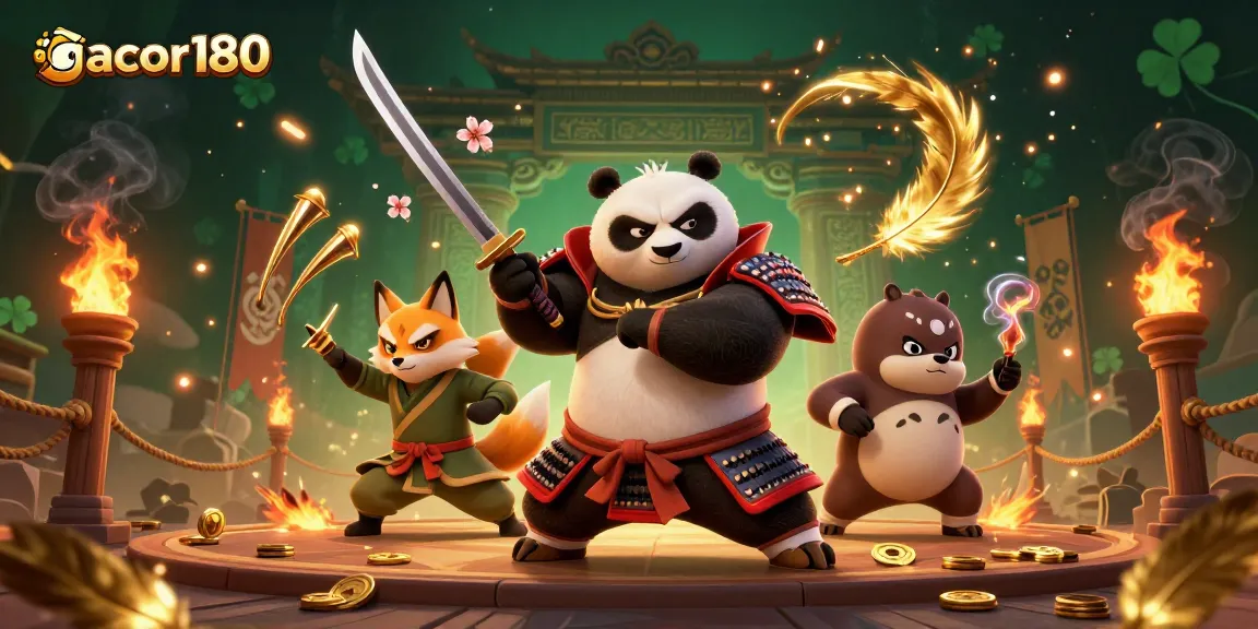 Gacor180 menawarkan pengalaman kasino terbaik dengan samurai panda dan rubah ninja.