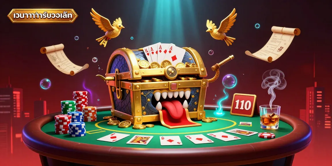 Engage with เว็บบาคาร่ารับวอเลท at a casino scene filled with vibrant poker action and golden treasures.