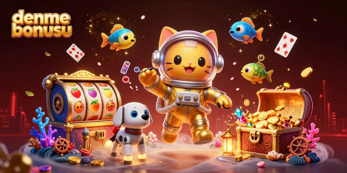Experience the excitement of deneme bonusu with an engaging 3D casino themed digital illustration.
