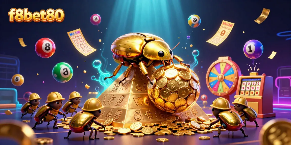 Experience exciting lottery action with f8bet80 in a vibrant 3D casino scene.