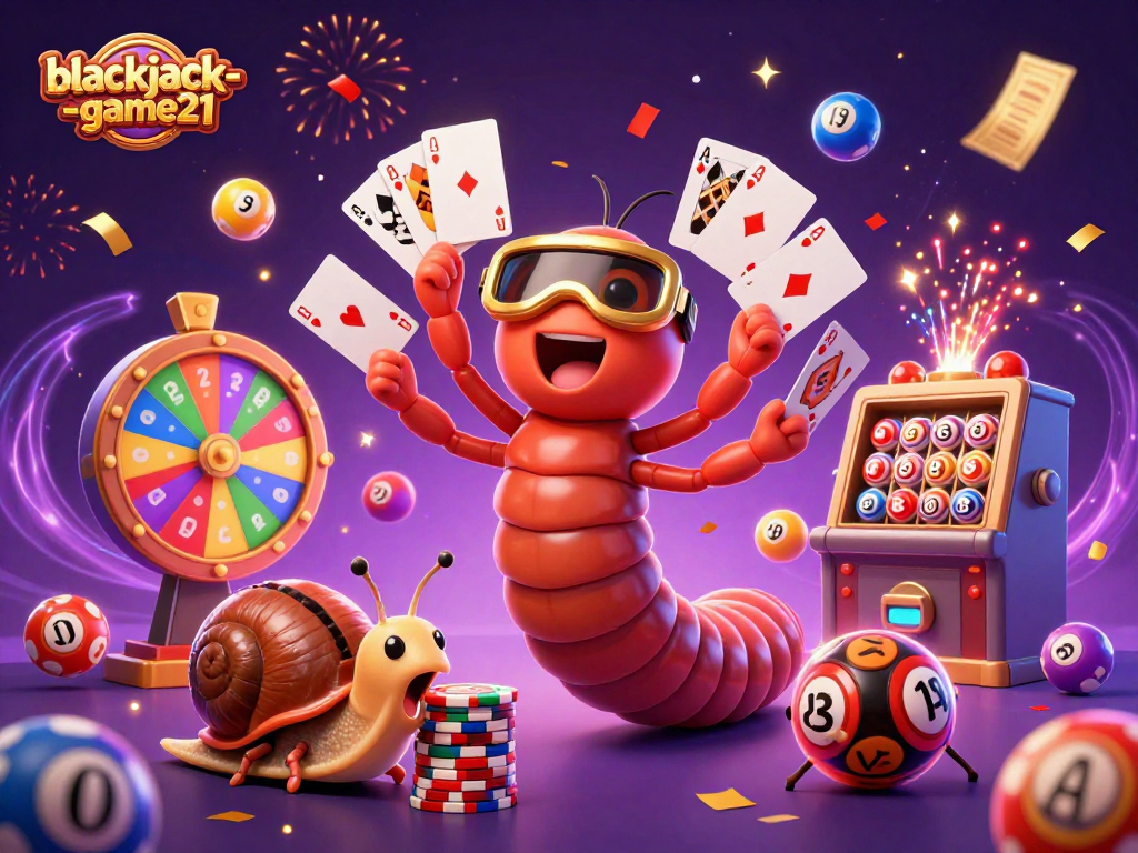 Engage with blackjack-game21 excitement as colorful lottery elements enhance the vibrant casino atmosphere.