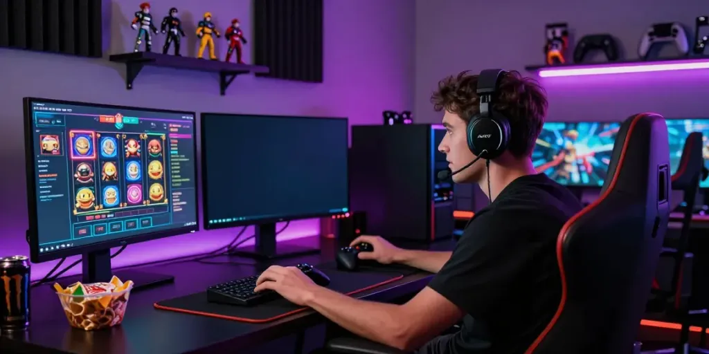 Koitoto enthusiast engaged in an exciting online gaming experience with vibrant visuals and LED ambiance.