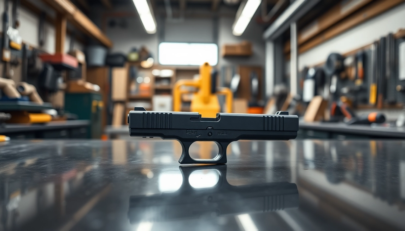 Showcase of a glock 43x slide highlighting its precision design and craftsmanship.