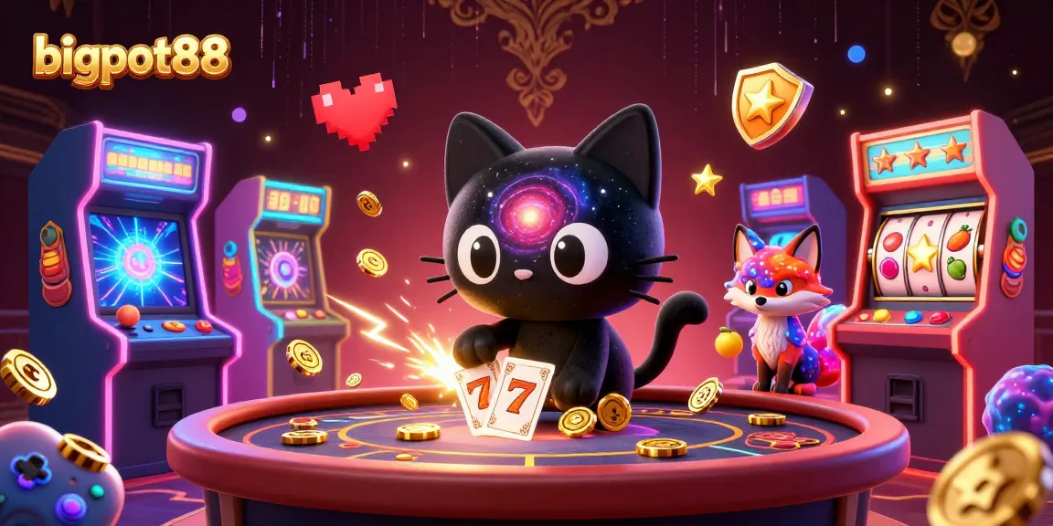 Win big with bigpot88 at a cosmic casino bursting with vibrant colors and exciting gaming elements.
