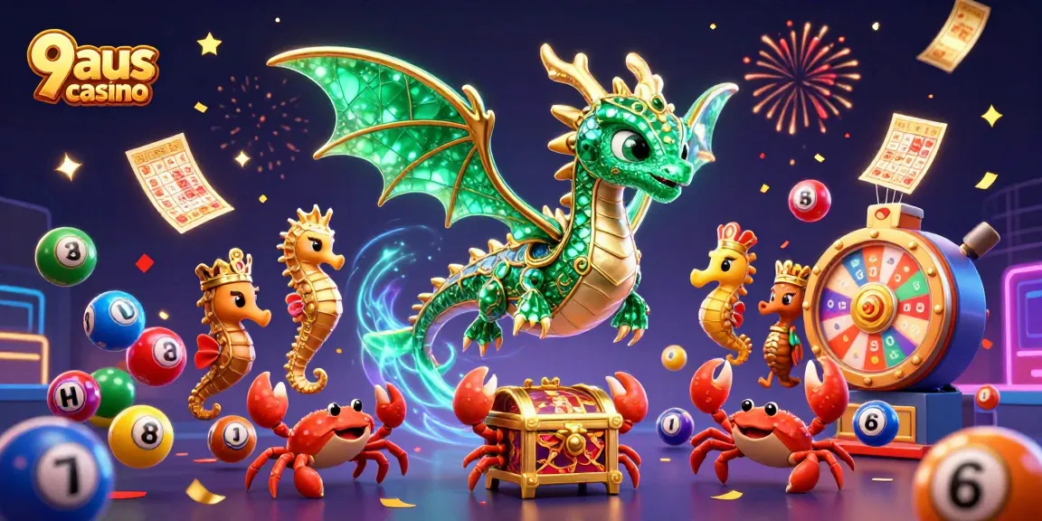 Win big with 9aus casino as the sea dragon carries treasures in a vibrant jackpot scene.