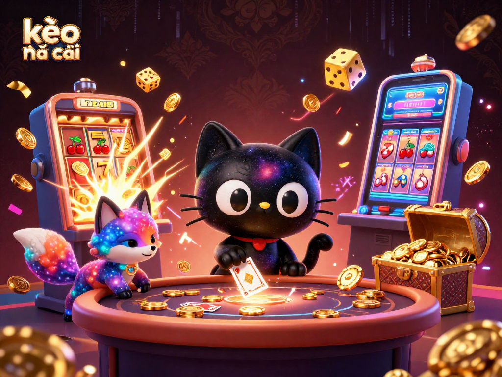 At kèo nhà cái, experience an engaging cosmic casino scene featuring unique characters and dynamic elements.