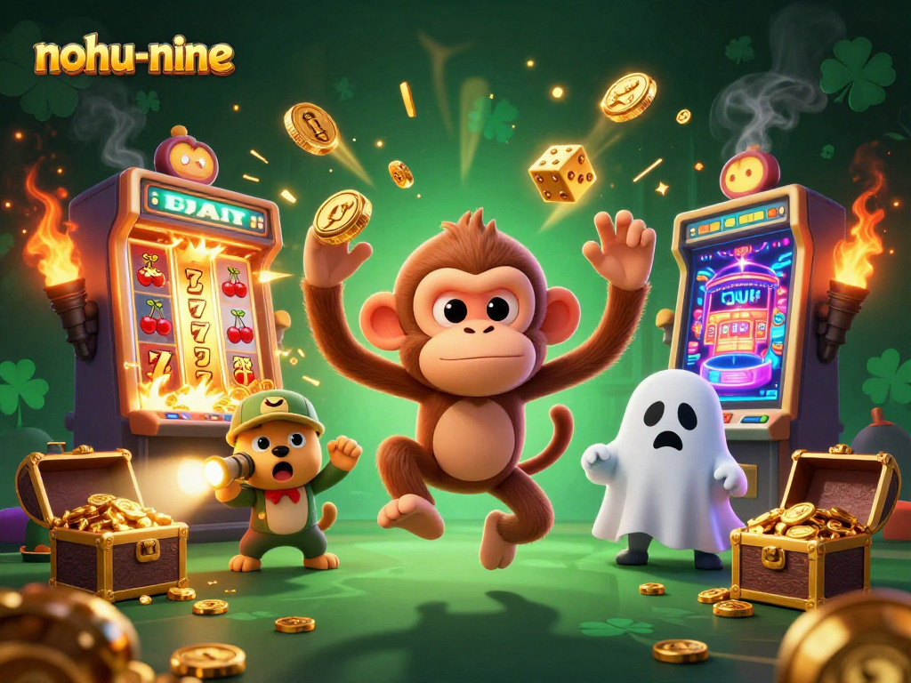 Experience the excitement of nohu-nine as a ghost-hunter puppy tracks a mischievous poltergeist monkey in a casino