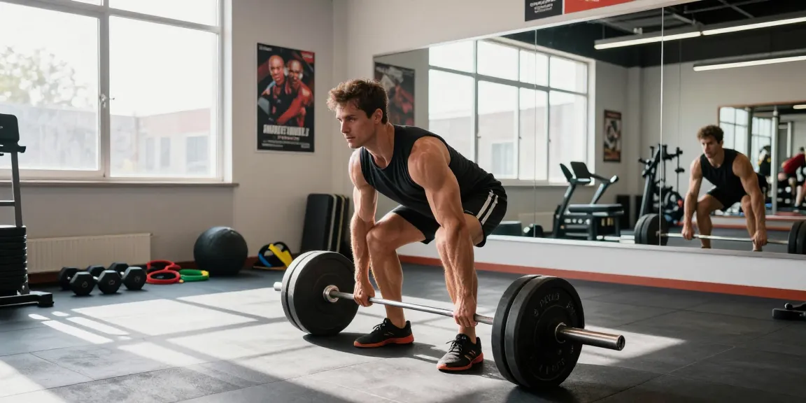 Bodybuilder training in a modern gym at Steroid Shop, showcasing strength and determination through deadlifting.