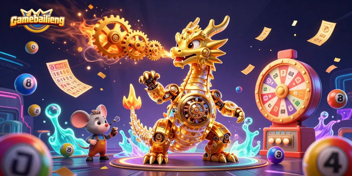 Experience dynamic gameplay action with gamebailieng featuring vibrant lottery elements and a golden dragon.