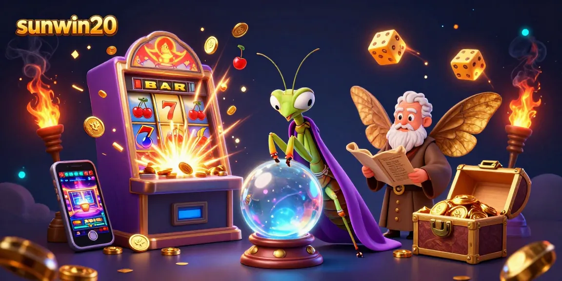 Engage with sunwin20 through an enchanting scene featuring a mystical fortune teller and exciting casino elements.