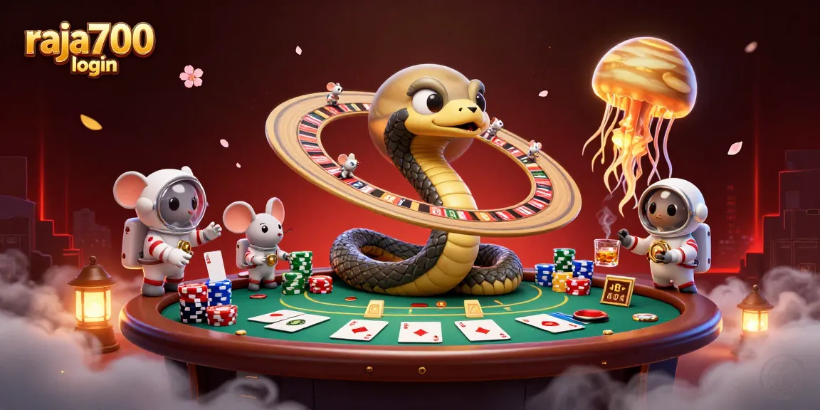 Berjudi pada roulette kosmik dengan raja700 login dan serpihan karakter menyenangkan di belakang papan permainan.