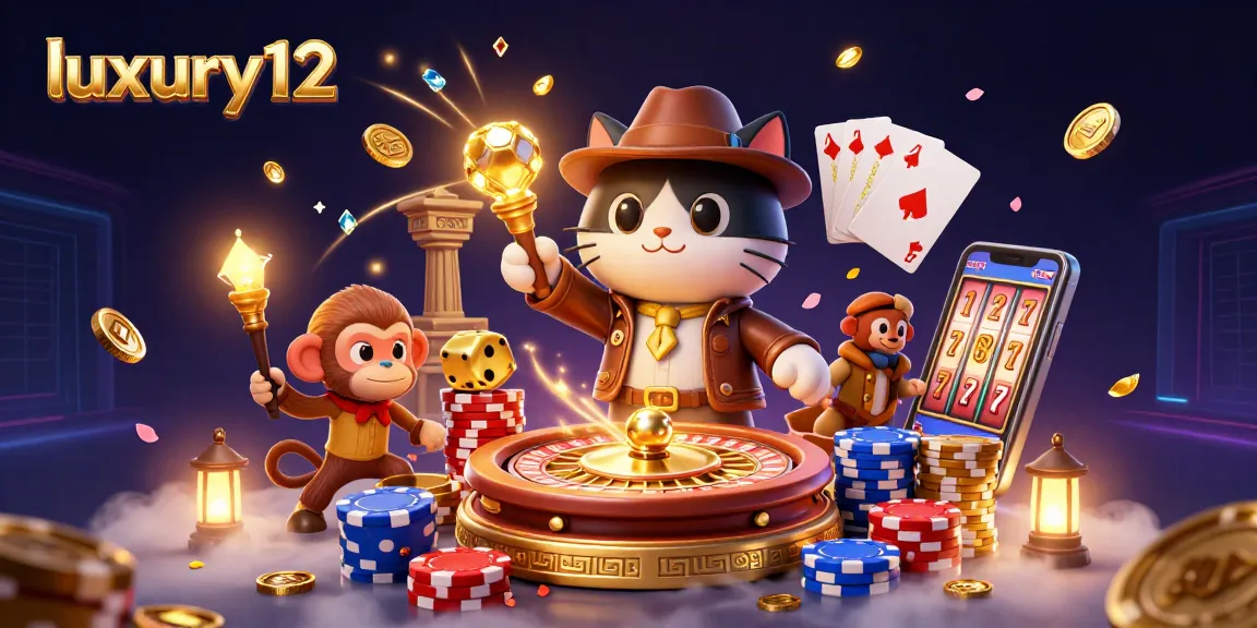 Permainan kasino luxury12 dengan kucing arkeolog 3D menemukan artefak berharga di kuil.