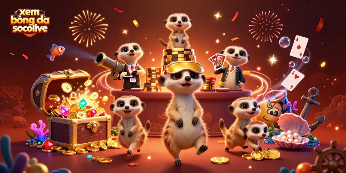 xem bóng đá socolive showcases meerkats mastering an exciting casino operation in a vibrant underwater world.