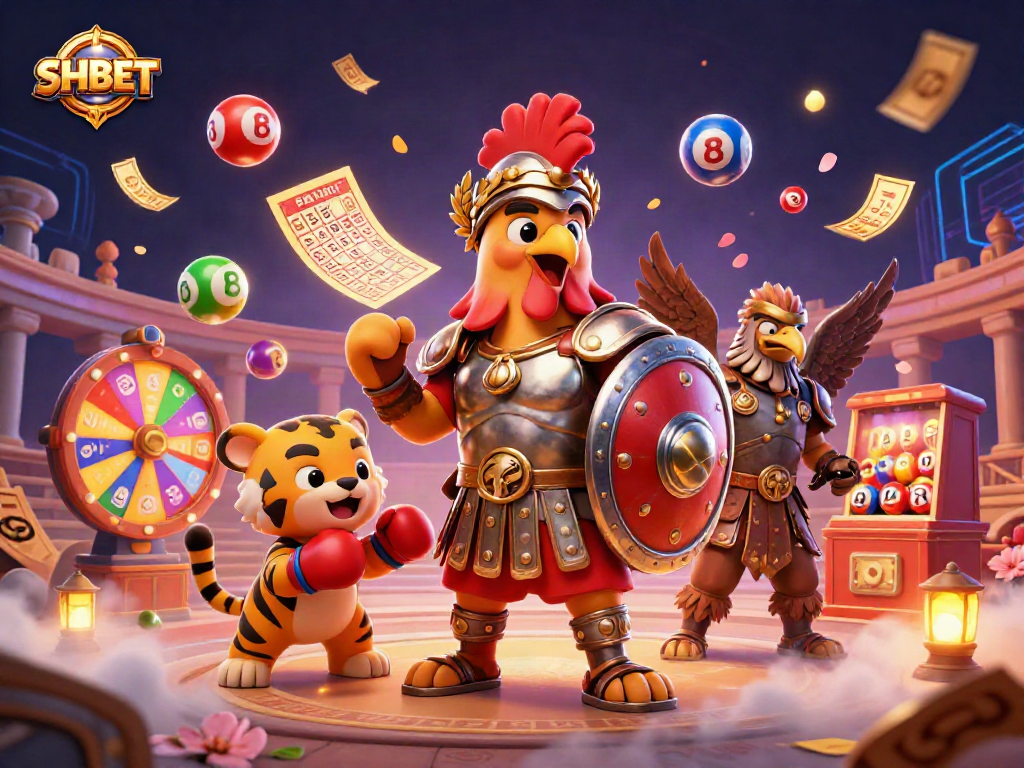 Play thrilling games at SHBET as colorful lottery balls burst into action in an animated 3D illustration.