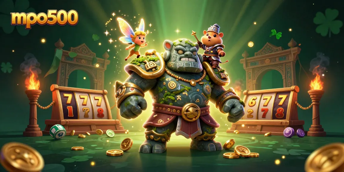 Engage with mpo500's vibrant gaming experience in this 3D illustration featuring enchanting characters.